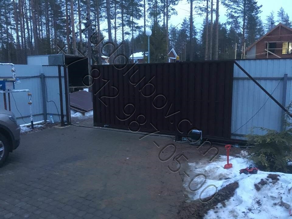 Автоматические откатные ворота и калитка в СНТ "Осинка"