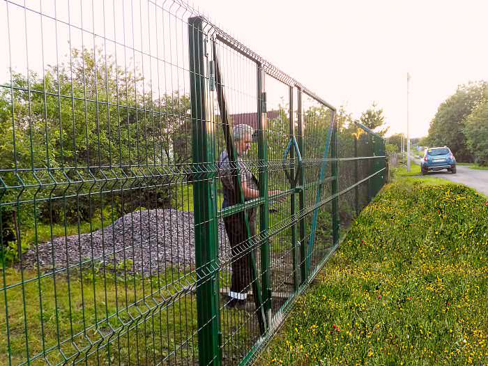 Забор из 3D сетки и распашные ворота в п.Тайцы