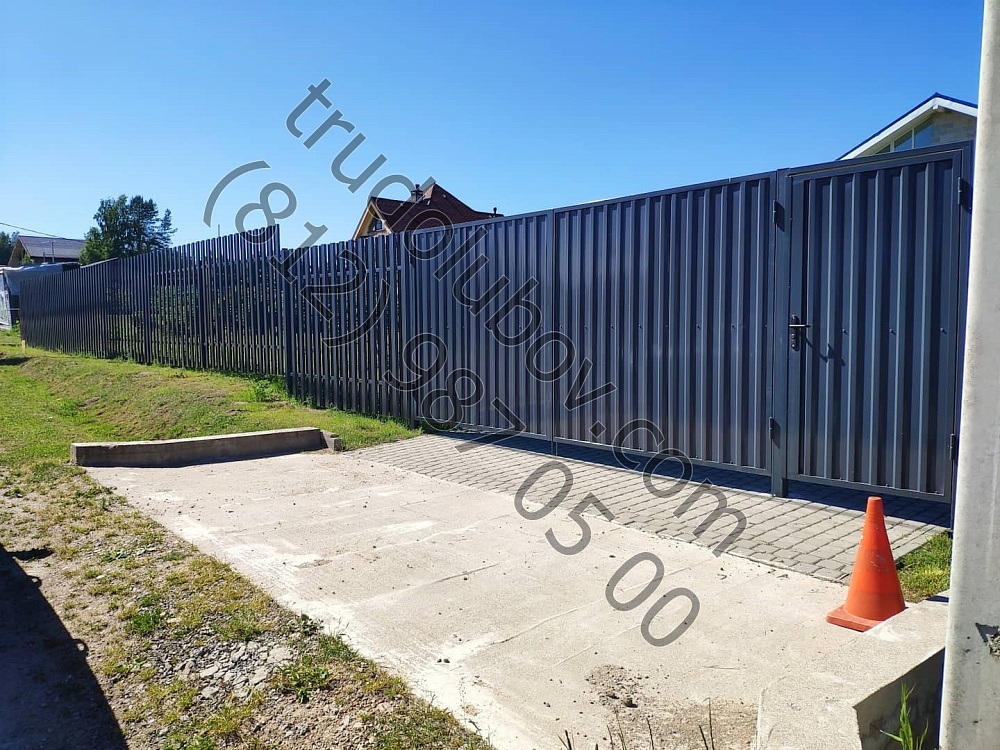 Забор из евроштакетника в Ольшаниках