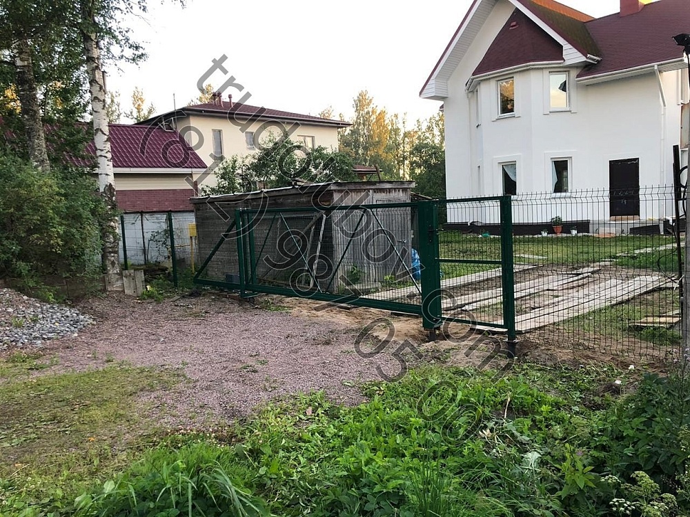 Автоматические откатные ворота и забор 3Д в Александровской